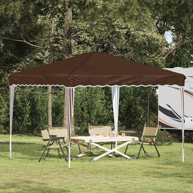 Pop-up partytent 288 x 288 x 245 cm Bruin Oxford Stof 1