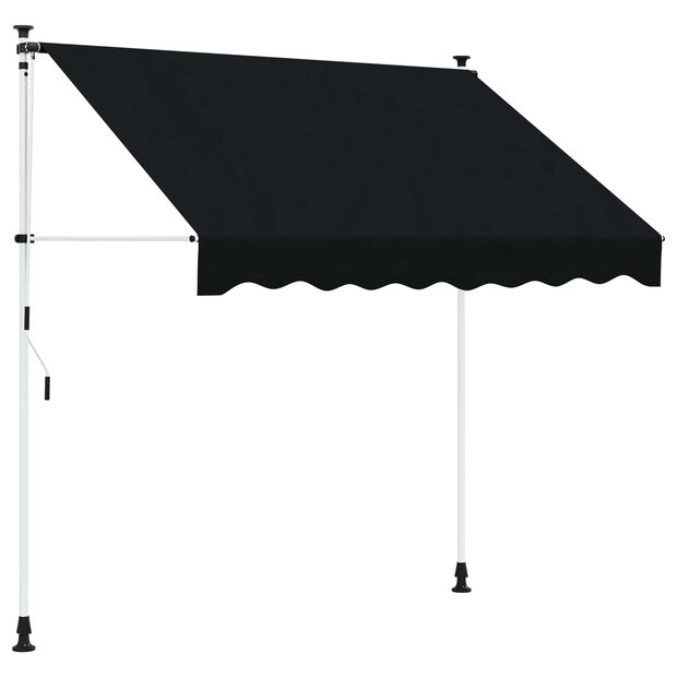 Handmatig uitschuifbare luifel Zwart 150 cm 1
