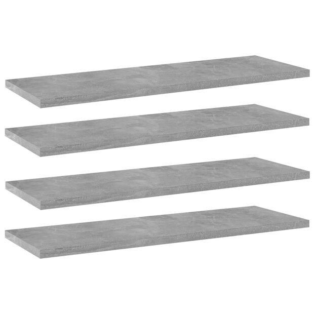 Wandschappen 4 st 60x20x1,5 cm spaanplaat betongrijs 1