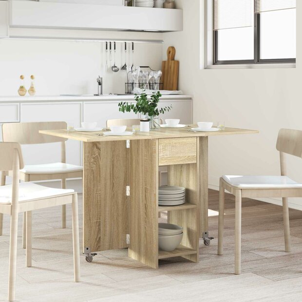 Eettafel 115 x 70 x 75 cm Bewerkt hout Sonoma Eiken Rechthoekig 1