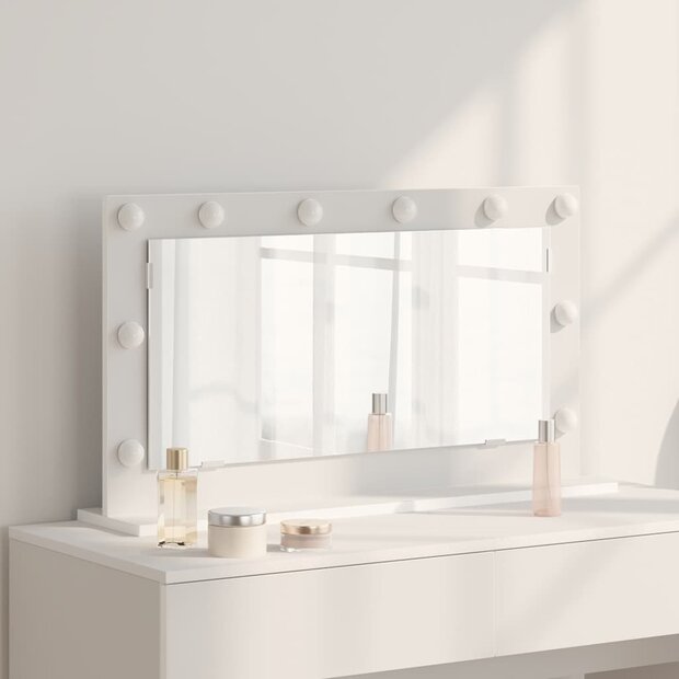 Make-up spiegel Wit 80 x 45 x 18 cm Glas en Hout met Kunststof 1