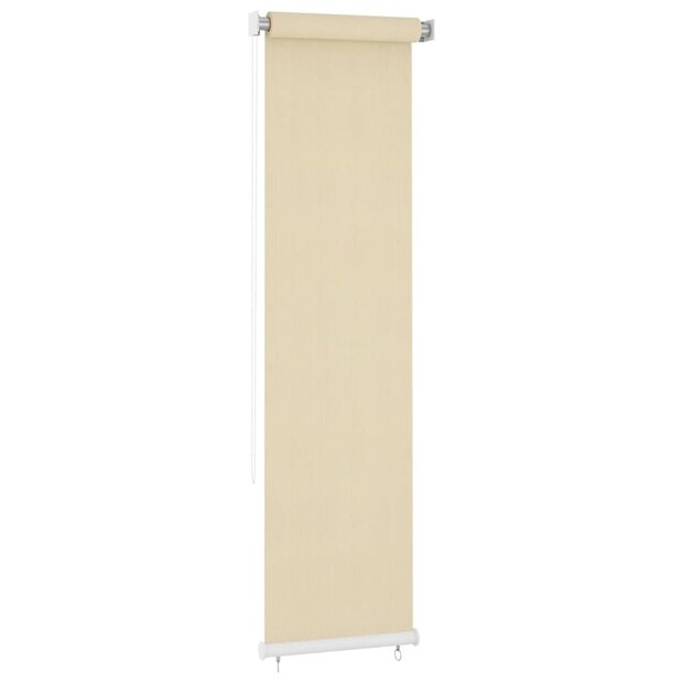 Rolgordijn voor buiten 60x230 cm HDPE cr&egrave;mekleurig 1