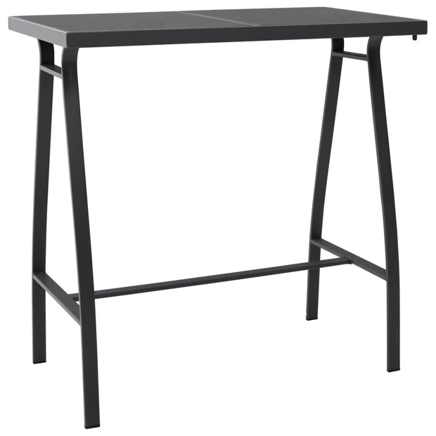 Tuinbartafel 110x60x110 cm gehard glas zwart 1