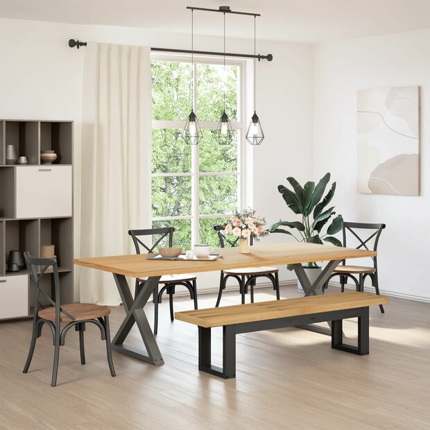 Eetbank NOAIN 160 x 41 x 45 cm Massief grenenhout Naturel 1