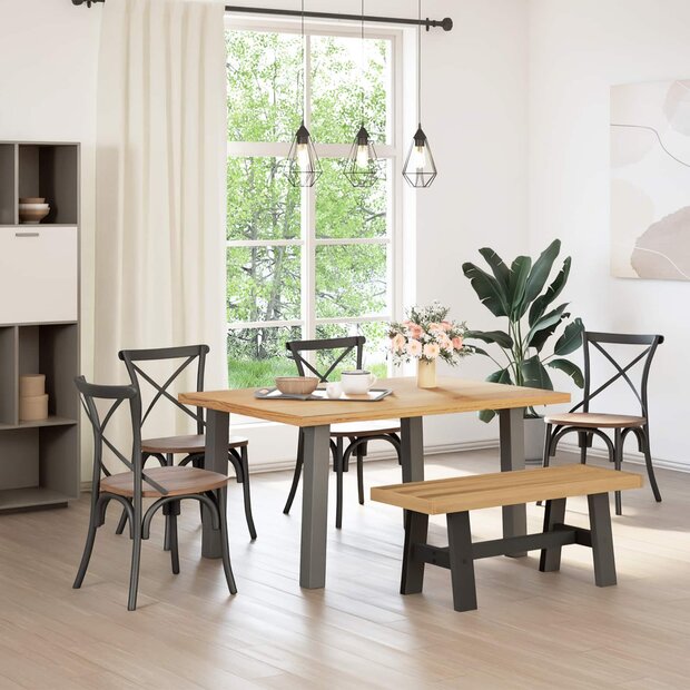 Eetbank NOAIN 120 x 41 x 45 cm Massief grenenhout Naturel 1