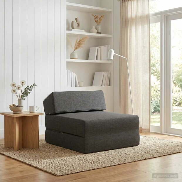 Vouwbare Bankbed Donkergrijs 60 x 70 x 41 cm Stof 1