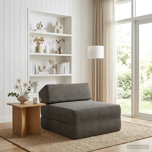 Vouwbare Bankbed Lichtgrijs 60 x 70 x 41 cm Stof 1