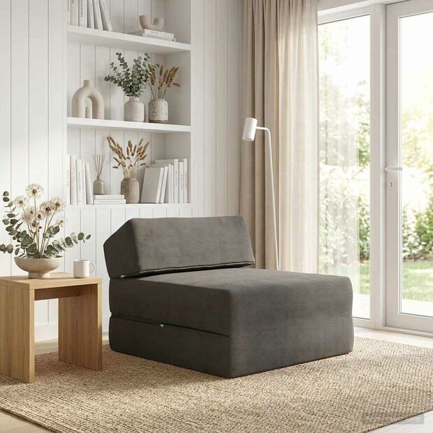Vouwbare Bankbed Donkergrijs 60 x 70 x 41 cm Stof 1