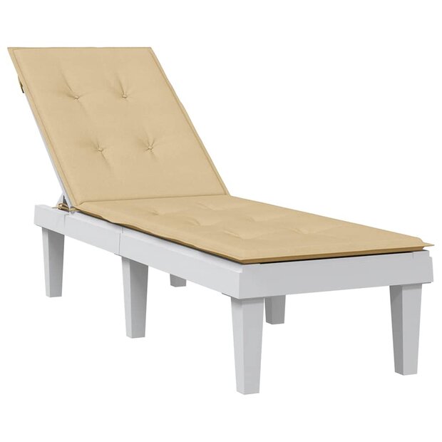 Terrasstoelkussen (75+105) x 50 x 4 cm stof gem&ecirc;leerd beige 1