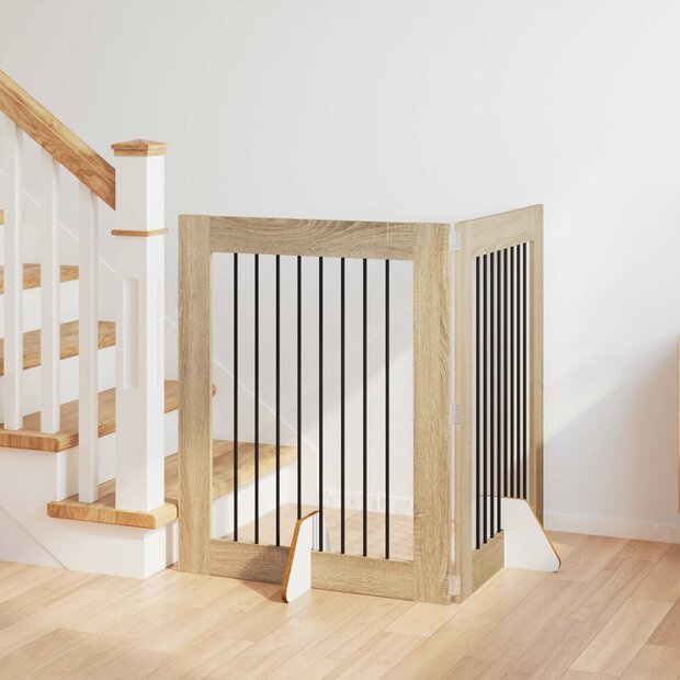 Hondenhekje met standaards 2 pcs Sonoma Eiken 80 x 100 cm 1