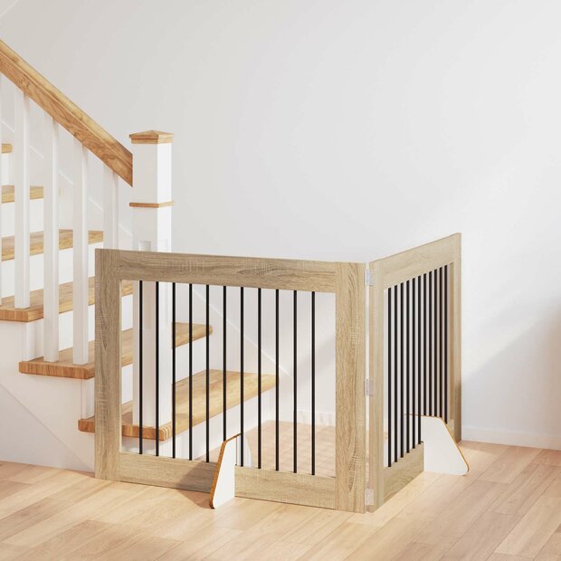 Hondenhekje met standaards 2 pcs Sonoma Eiken 100 x 80 cm 1