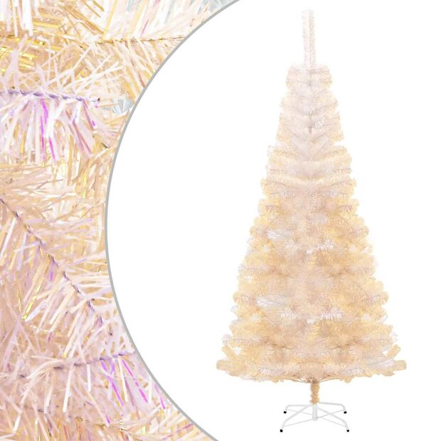 Kunstkerstboom met iriserende uiteinden 180 cm PVC wit 1