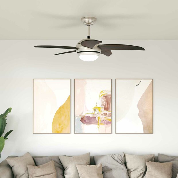 Plafondventilator met licht en afstandsbediening &Oslash; 110 cm 1
