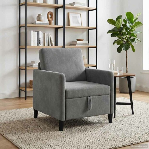Bank met opslag Donkergrijs 72 x 78 x 87 cm Polyester 1