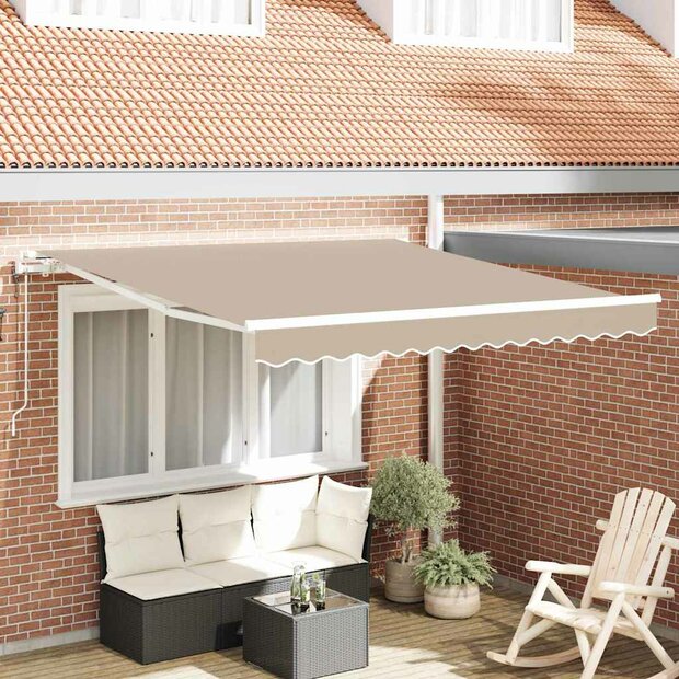 Elektrisch Uittrekbaar Zonnescherm Beige 350 x 250 cm 1
