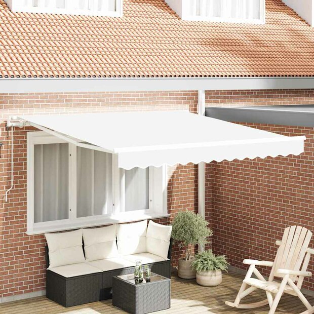 Elektrisch Uittrekbaar Zonnescherm Wit 350 x 250 cm 1