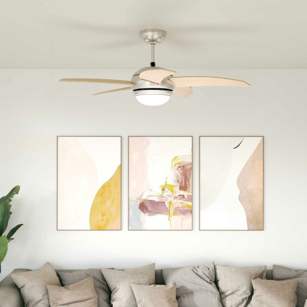 Plafondventilator met licht en afstandsbediening &Oslash; 110 cm 1