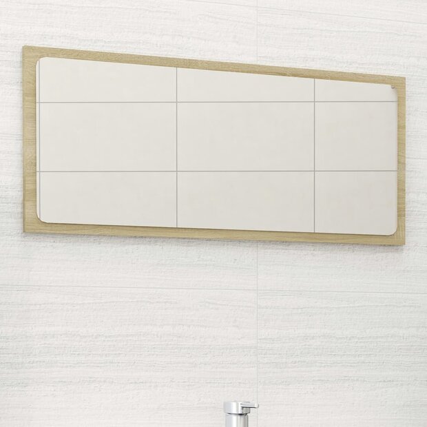 Badkamerspiegel 80x1,5x37 cm spaanplaat sonoma eikenkleurig 1