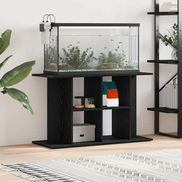 Aquariumstandaard Zwart Eiken 100x40x60 cm Bewerkt Hout 1