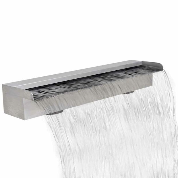 Zwembadwaterval rechthoekig 60 cm roestvrij staal 1