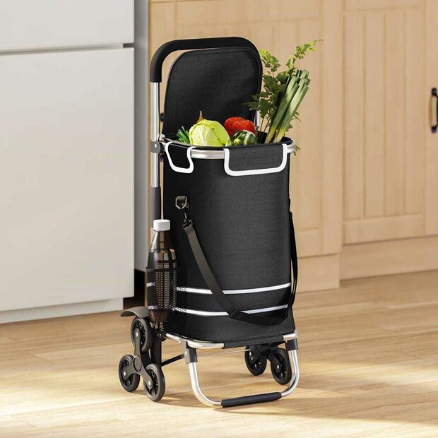 Boodschappentrolley Zwart 47 x 39 x 100,5 cm Oxford stof 1