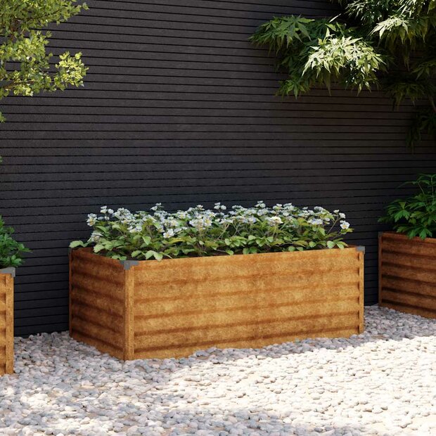 Verhoogde tuinbak 100x50x36 cm cortenstaal 1