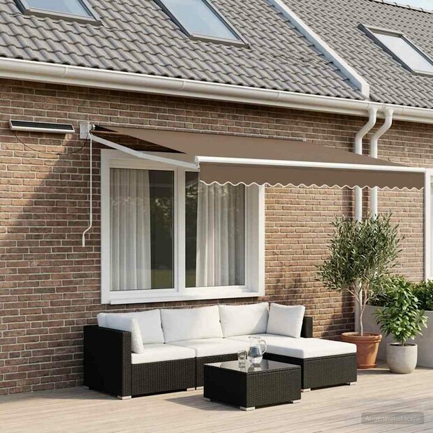 Elektrisch Uittrekbaar Zonnescherm Taupe 1