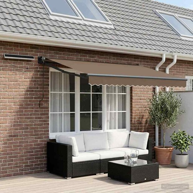 Elektrisch Uittrekbaar Zonnescherm Taupe 1