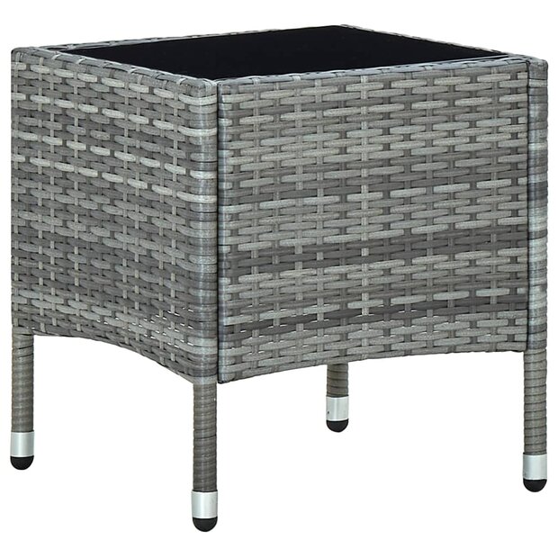 Tuintafel 40x40x45 cm poly rattan grijs  1