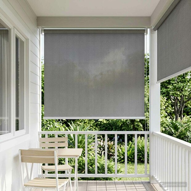 Buitenrolgordijn 90% UV-blok Lichtgrijs 80x230 cm HDPE 1