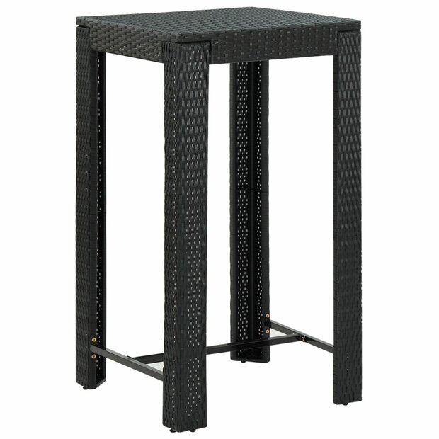 Tuinbartafel 60,5x60,5x110,5 cm poly rattan zwart 1