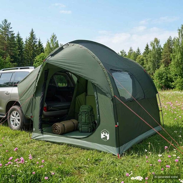 Autotent Legergroen 239 x 210 x 210 cm Polyester en staal 1