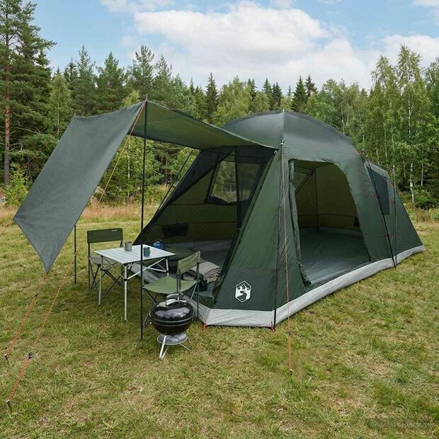 Huisje Tent met dak Leger groen 8-persoons Polyester en staal 1