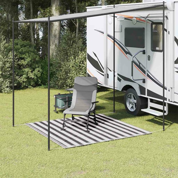 Tenttapijt 200x200 cm antracietkleurig en wit 1