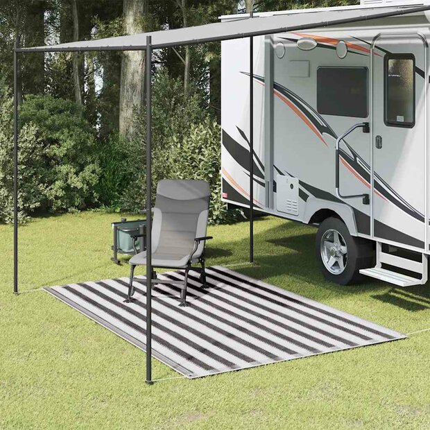 Tenttapijt 250x200 cm antracietkleurig en wit 1