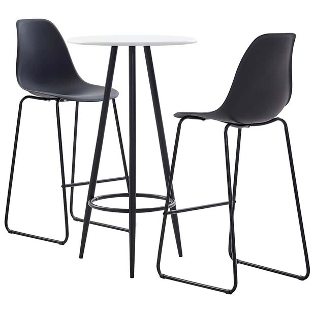 3-delige Barset kunststof zwart 1