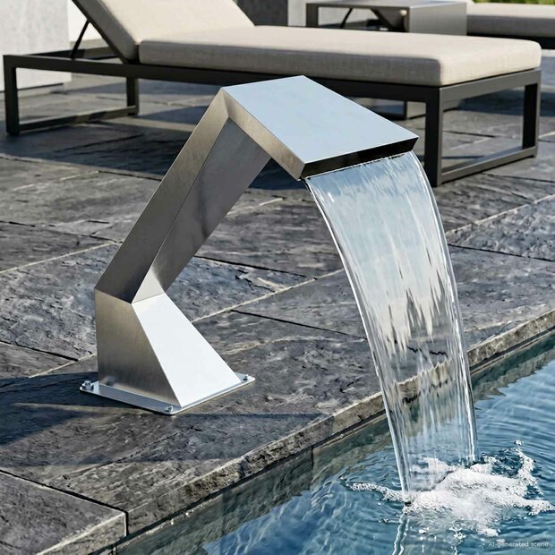 Zwembadwaterval met RGB-LEDs Roestvrij staal 63,5 x 29 x 51 cm 1
