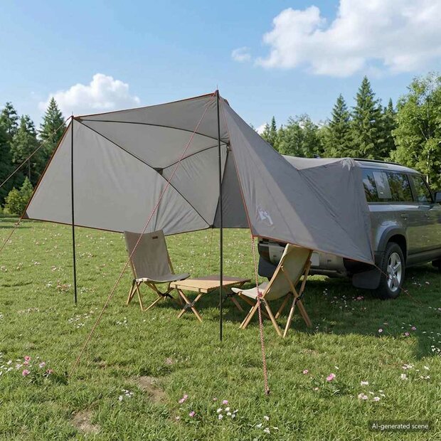 Autotent Grijs en Oranje 308 x 215 x 220 cm Polyester en staal 1