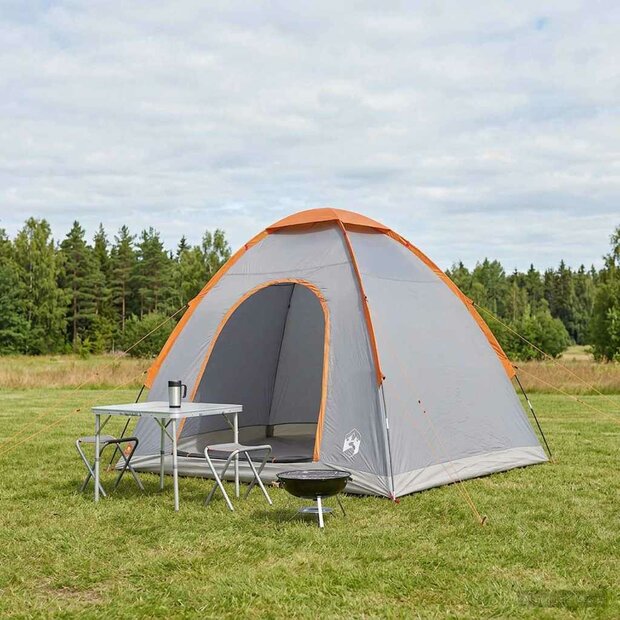 Kamperen tent met dak Grijs en Oranje 190 x 140 x 105 cm 1