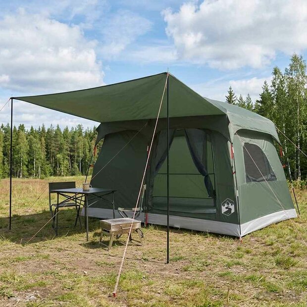 Gezinstent met dak Legergroen 380 x 260 x 190 cm Polyester 1