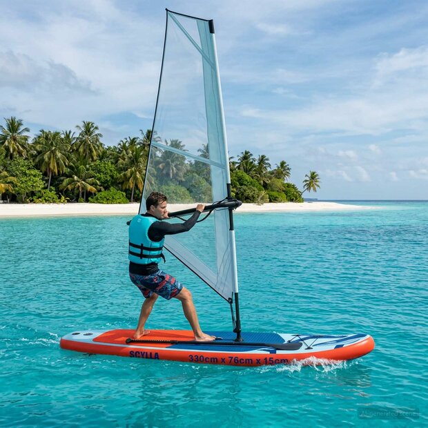 Opblaasbaar SUP Board met Zeil SCYLLA 330 x 76 x 15 cm Blauw 1
