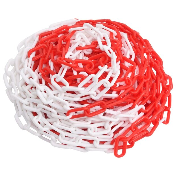 Veiligheidsketting &Oslash; 6 mm 100 m kunststof rood en wit 1