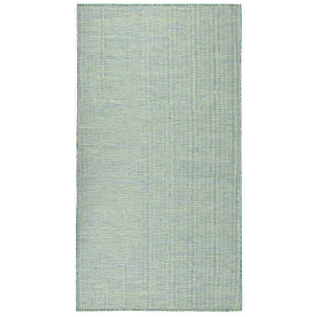 Buitenkleed platgeweven 80x150 cm turquoise 1