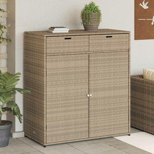 Tuinkast 105x55x113 cm poly rattan beige 1