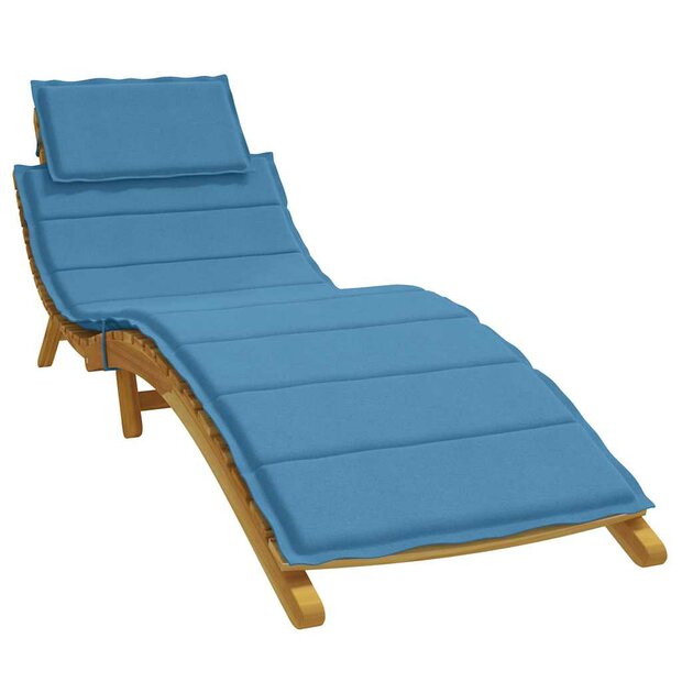 Ligbedkussen 186x58x4 cm stof gem&ecirc;leerd blauw 1