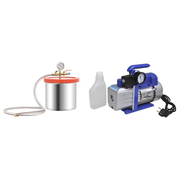 Vacu&amp;uuml;mkamer met 1-traps vacuumpomp 7,4 L 1