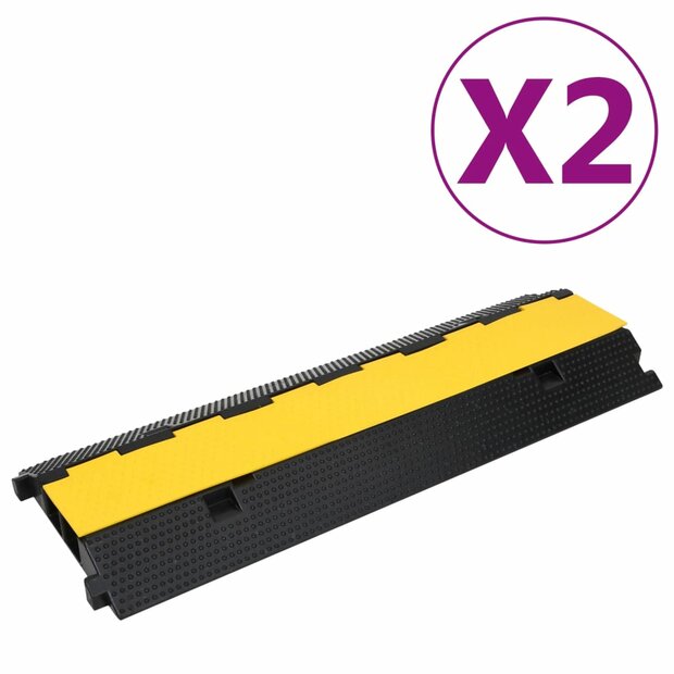 Kabelbeschermers drempel met 2 tunnels 2 st 100 cm rubber 1