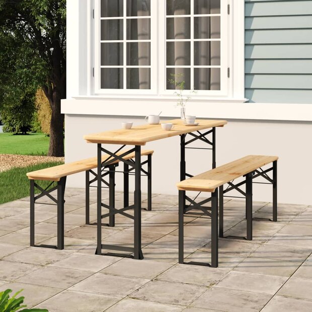 Biertafel inklapbaar 170x50x75/105 cm massief vurenhout 1