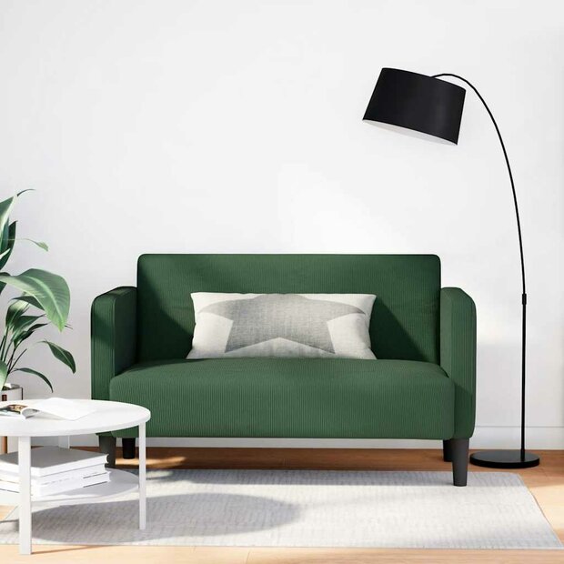 Loveseat bank 109 cm corduroy stof donkergroen 1