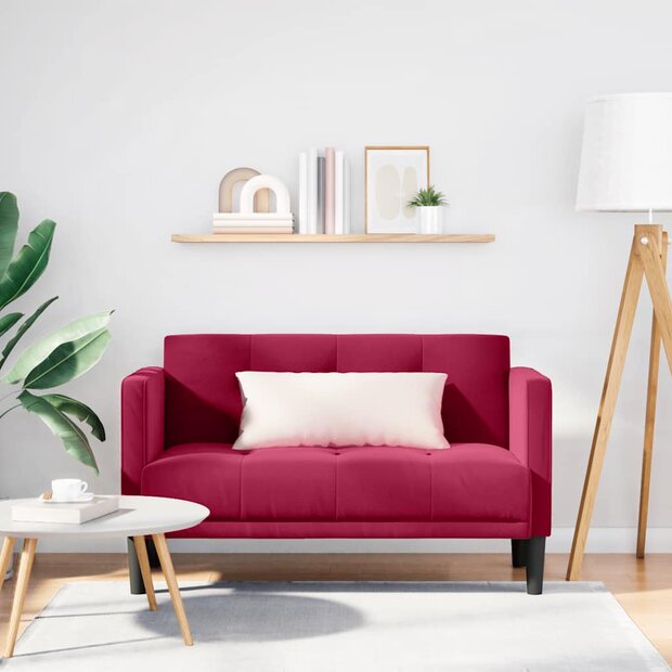 Loveseat bank wijnrood 111 cm fluweel 1